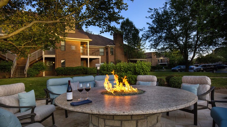 Outdoor fire pit lounge