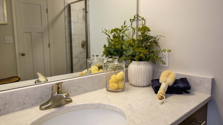 Custom Bathroom Vanity with Quartz Countertops